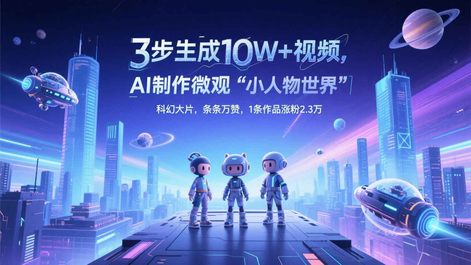 【项目】三步生成10W+视频，AI制作微观“小人物世界”科幻大片，条条万赞，1条作品涨粉2.3万-凤凰社丨最新网赚项目实操思路分享不定时更新各类网赚项目实操教程